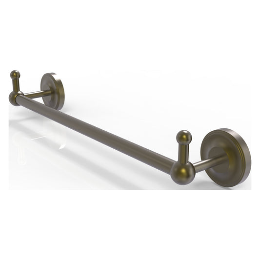 Allied Brass Prestige Regal 20.25" x 3.8" Antique Brass Solid Brass 18-Inch Towel Bar With Integrated Hooks