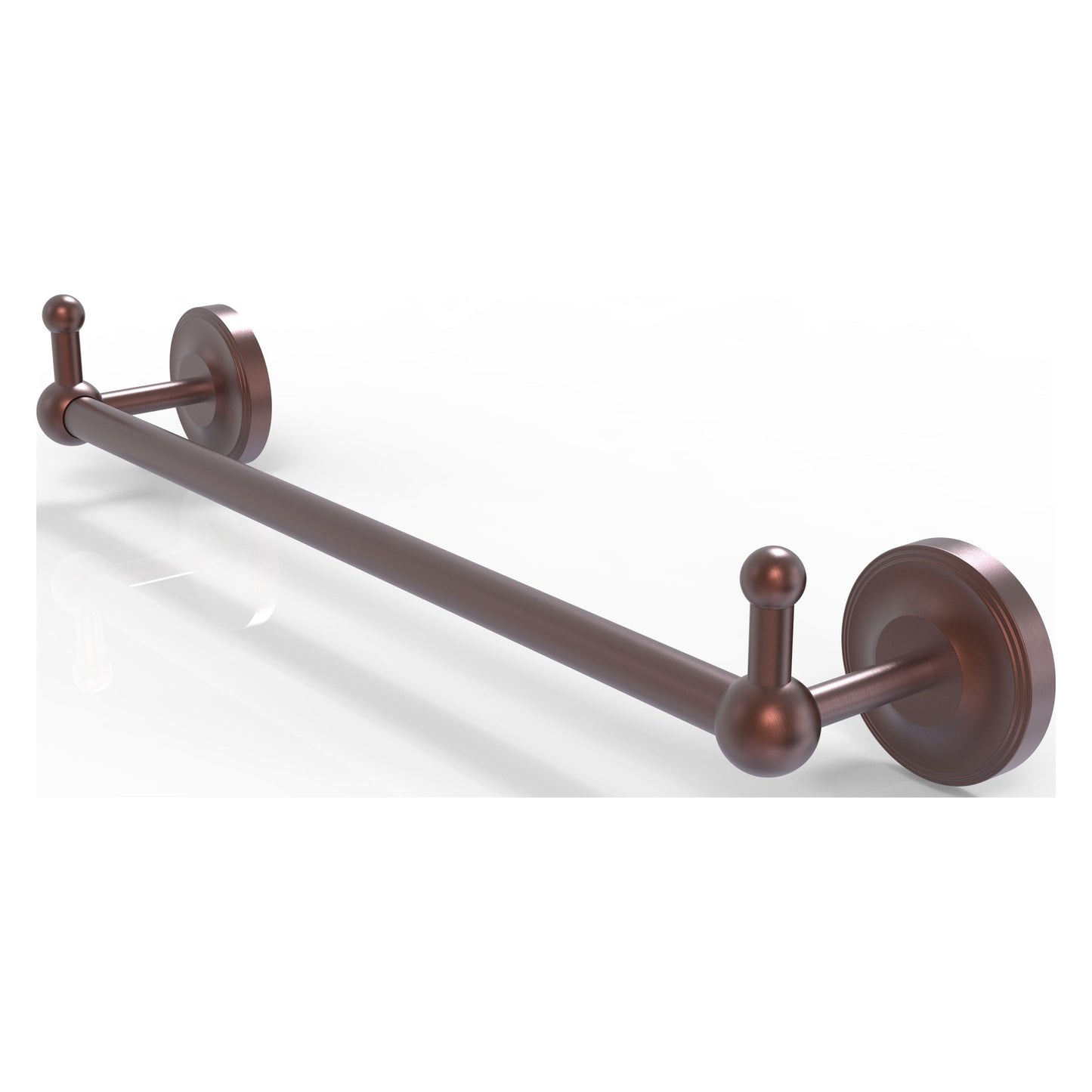 Allied Brass Prestige Regal 20.25" x 3.8" Antique Copper Solid Brass 18-Inch Towel Bar With Integrated Hooks
