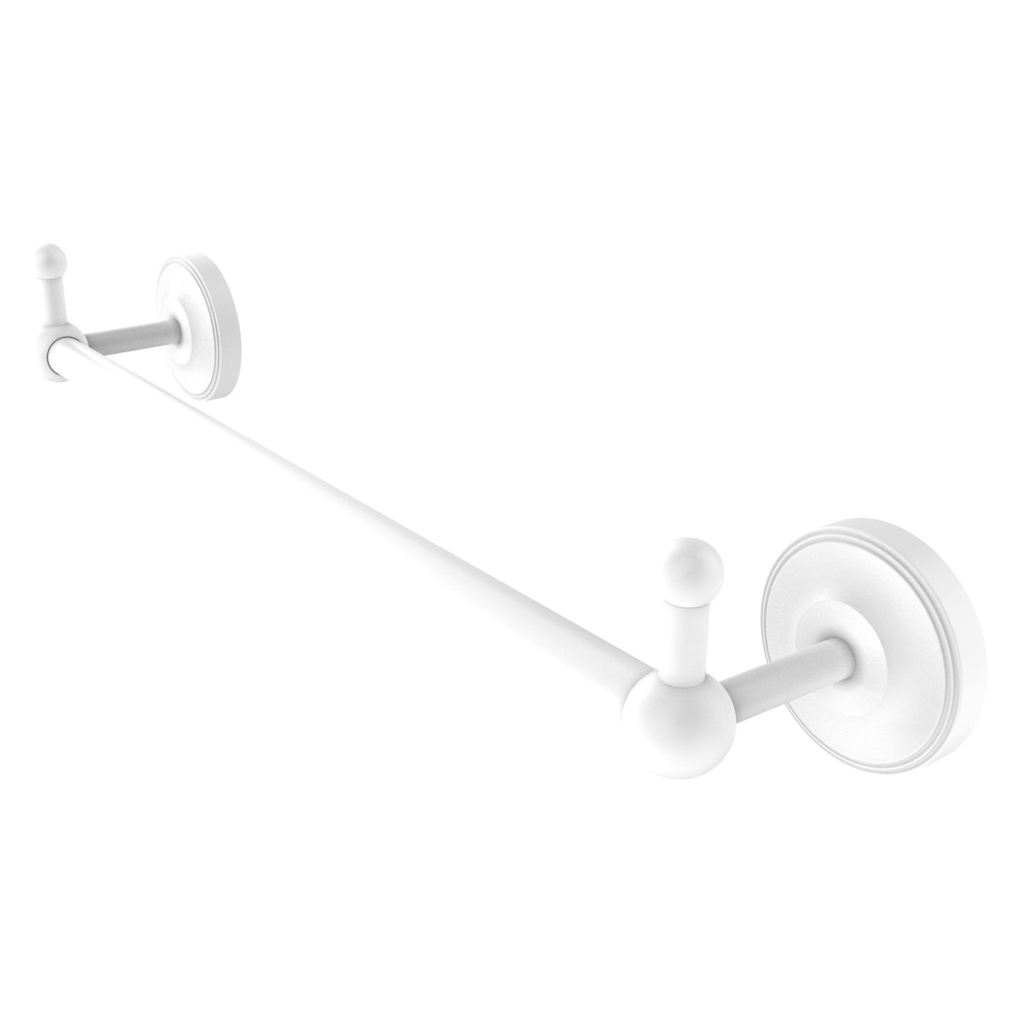Allied Brass Prestige Regal 20.25" x 3.8" Matte White Solid Brass 18-Inch Towel Bar With Integrated Hooks