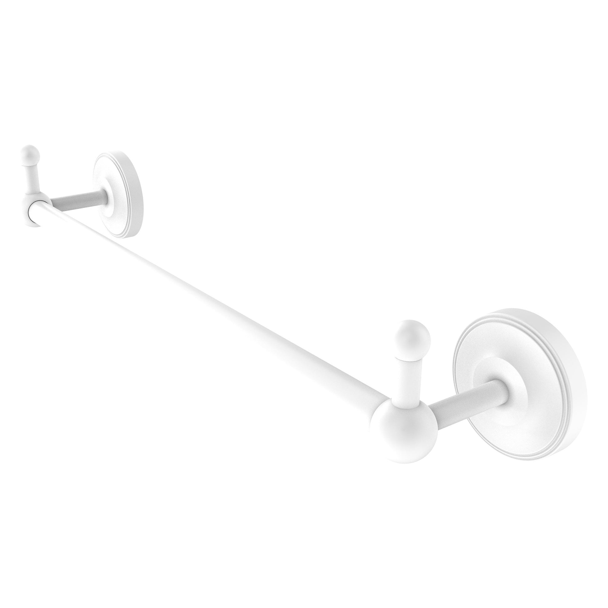 Allied Brass Prestige Regal 20.25" x 3.8" Matte White Solid Brass 18-Inch Towel Bar With Integrated Hooks