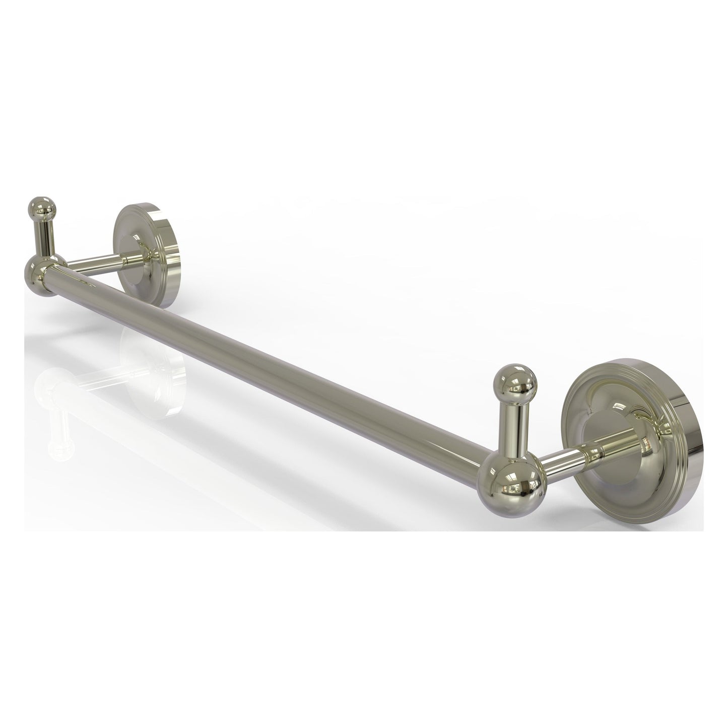 Allied Brass Prestige Regal 20.25" x 3.8" Polished Nickel Solid Brass 18-Inch Towel Bar With Integrated Hooks