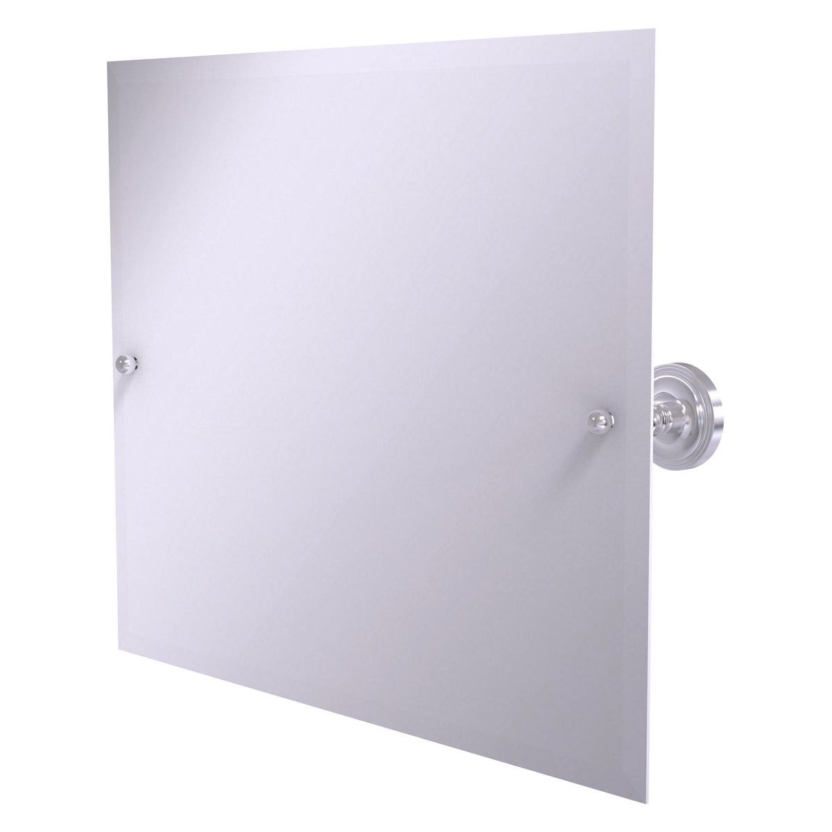 Allied Brass Prestige Regal 21" x 26" Satin Chrome Solid Brass Frameless Landscape Rectangular Tilt Mirror With Beveled Edge