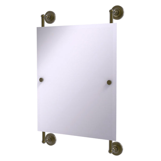 Allied Brass Prestige Regal 21" x 3.8" Antique Brass Solid Brass Rectangular Frameless Rail-Mounted Mirror