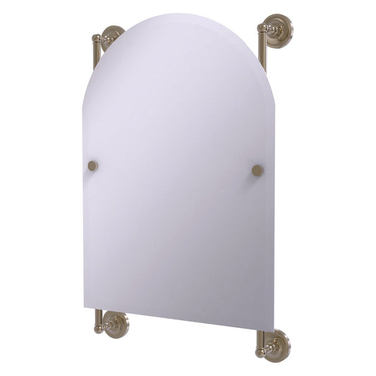 Allied Brass Prestige Regal 21" x 3.8" Antique Pewter Solid Brass Arched-Top Frameless Rail Mounted Mirror