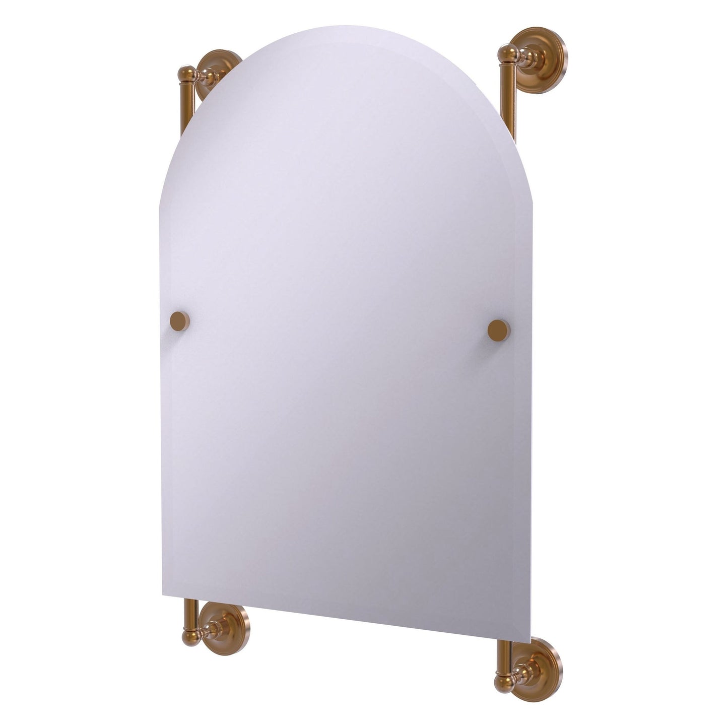 Allied Brass Prestige Regal 21" x 3.8" Brushed Bronze Solid Brass Arched-Top Frameless Rail Mounted Mirror