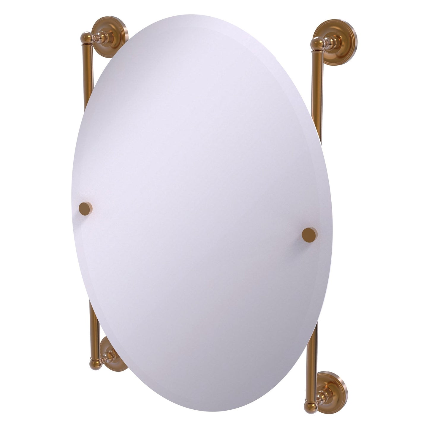 Allied Brass Prestige Regal 21" x 3.8" Brushed Bronze Solid Brass Oval Frameless Rail-Mounted Mirror