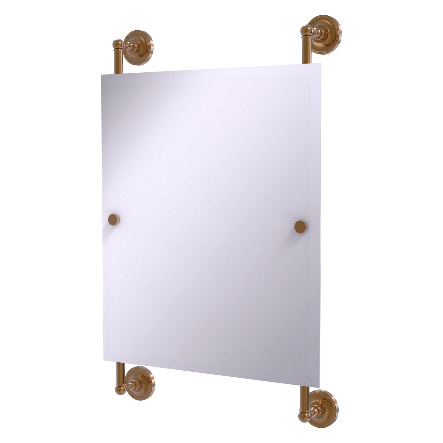 Allied Brass Prestige Regal 21" x 3.8" Brushed Bronze Solid Brass Rectangular Frameless Rail-Mounted Mirror