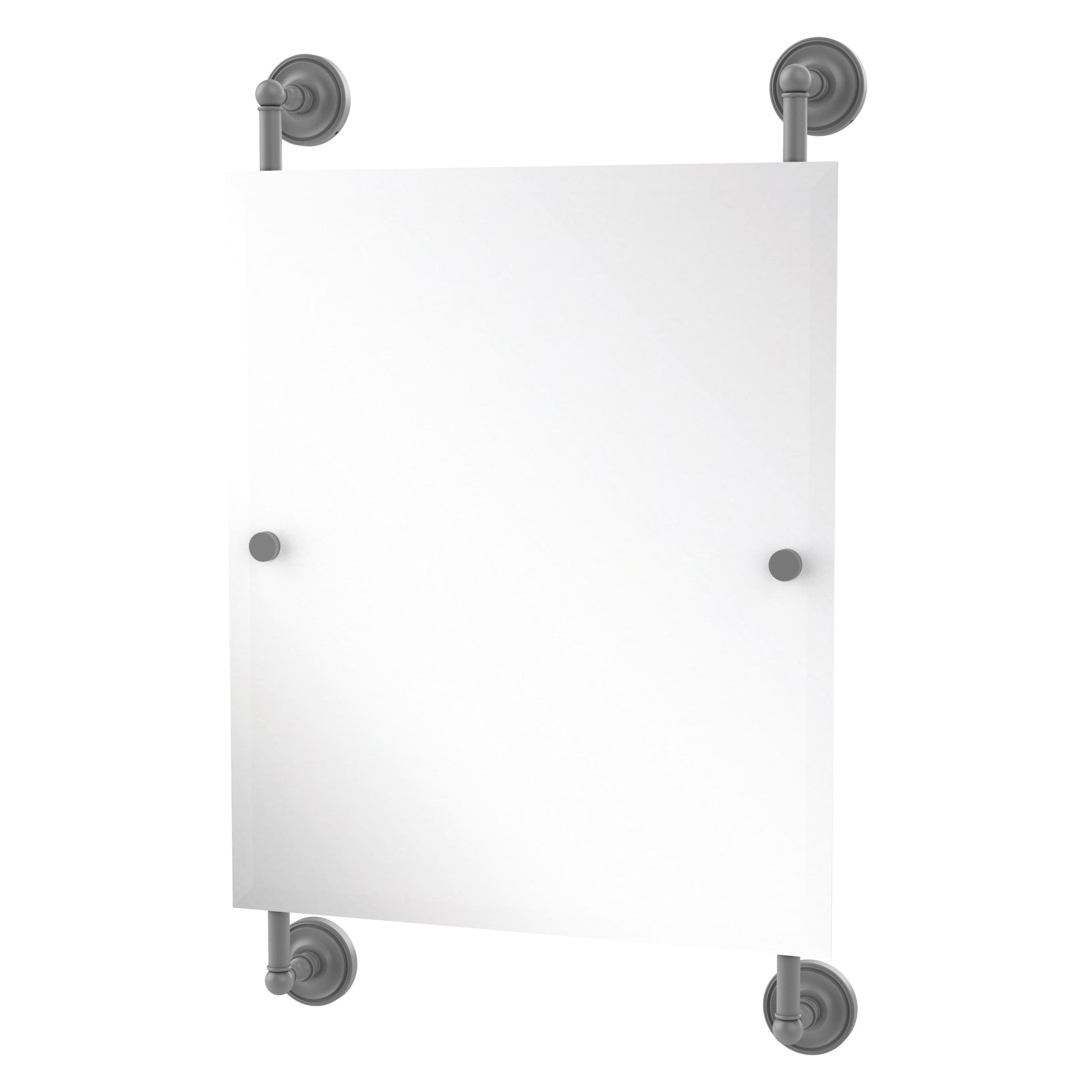 Allied Brass Prestige Regal 21" x 3.8" Matte Gray Solid Brass Rectangular Frameless Rail-Mounted Mirror