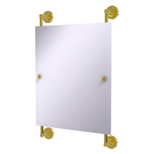 Allied Brass Prestige Regal 21" x 3.8" Polished Brass Solid Brass Rectangular Frameless Rail-Mounted Mirror