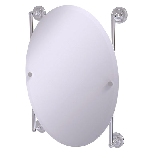 Allied Brass Prestige Regal 21" x 3.8" Polished Chrome Solid Brass Oval Frameless Rail-Mounted Mirror