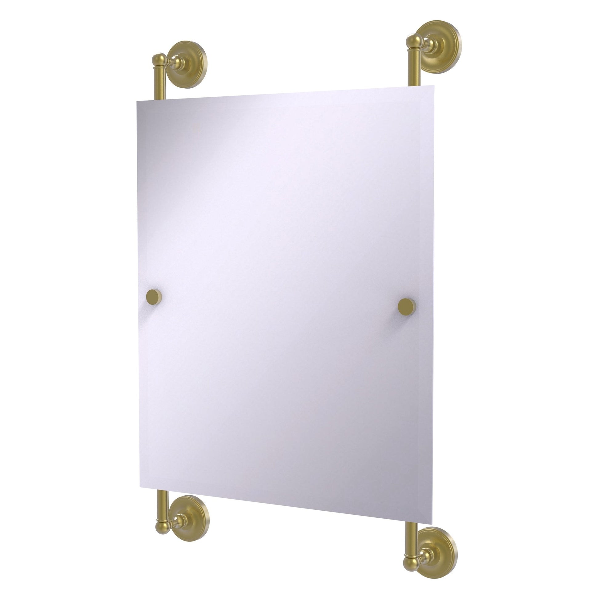 Allied Brass Prestige Regal 21" x 3.8" Satin Brass Solid Brass Rectangular Frameless Rail-Mounted Mirror