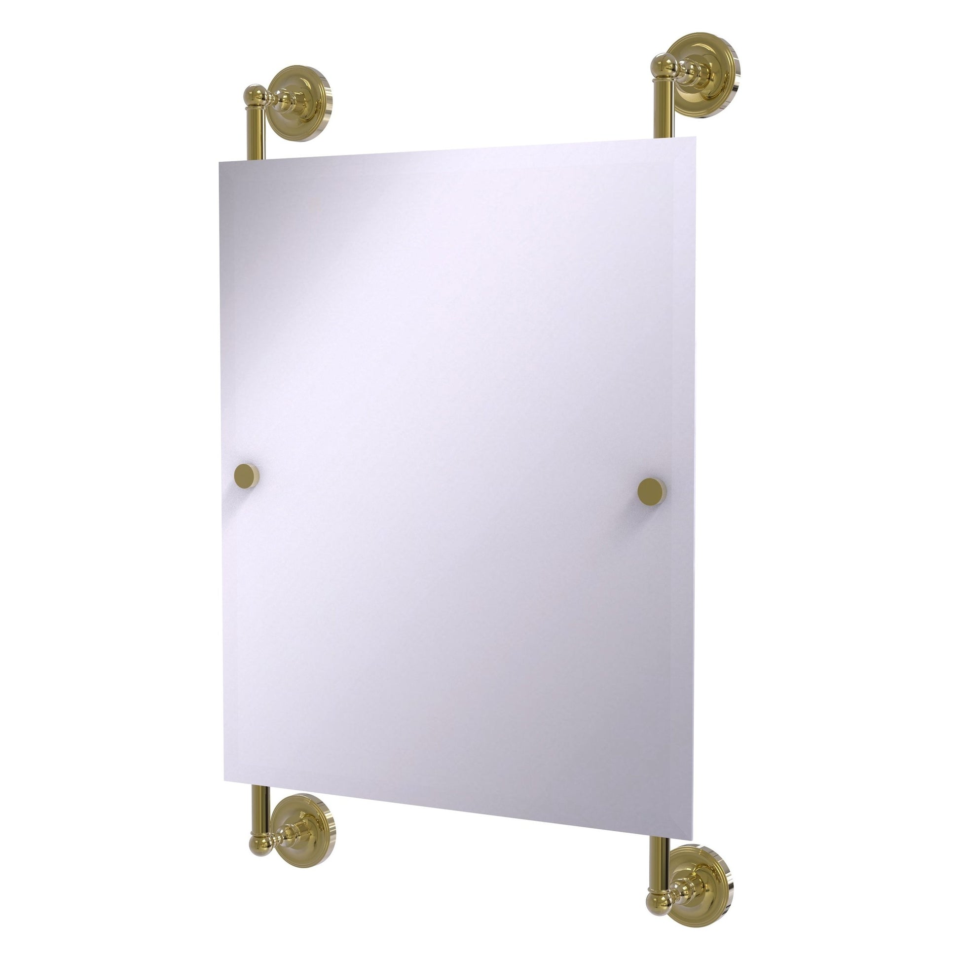 Allied Brass Prestige Regal 21" x 3.8" Unlacquered Brass Solid Brass Rectangular Frameless Rail-Mounted Mirror