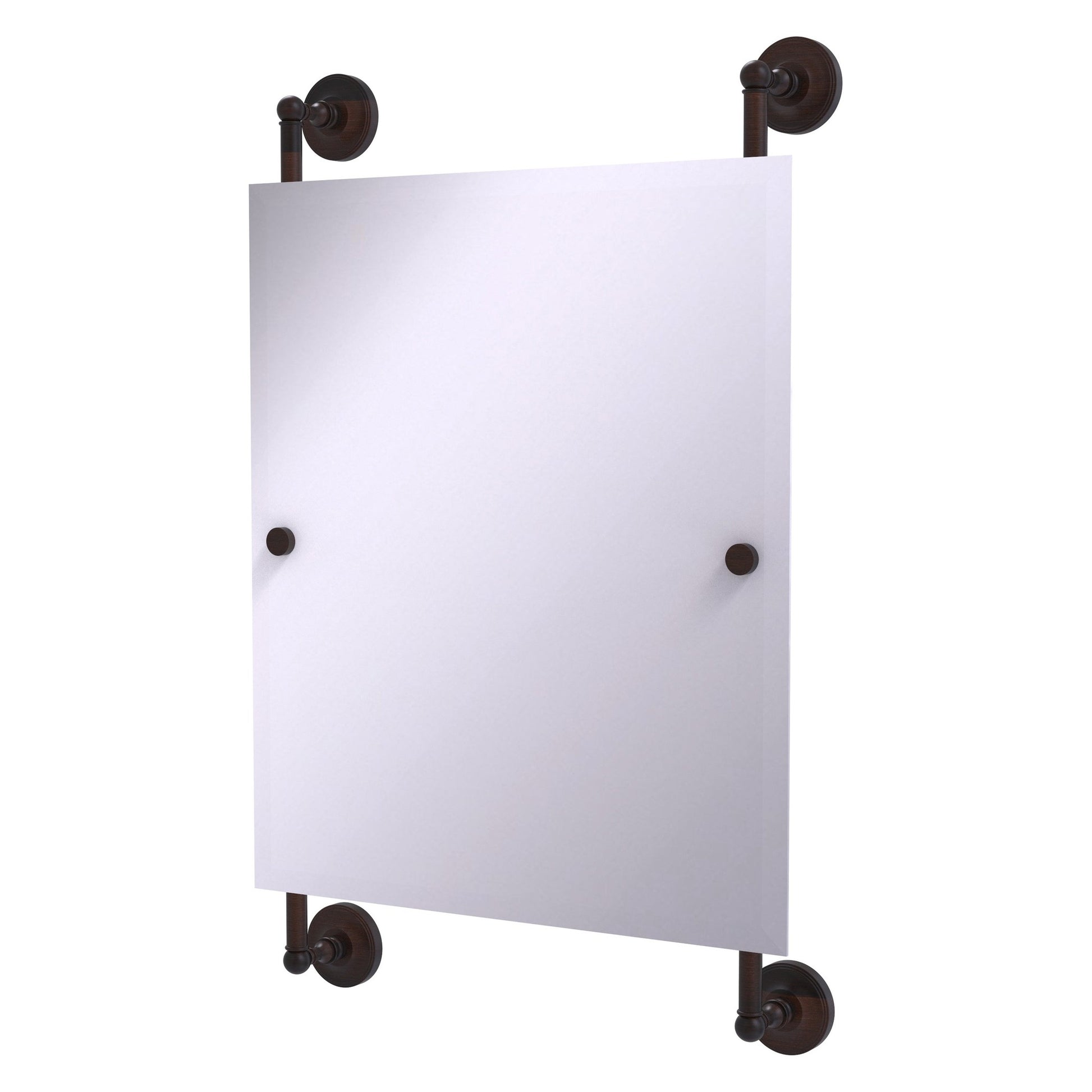 Allied Brass Prestige Regal 21" x 3.8" Venetian Bronze Solid Brass Rectangular Frameless Rail-Mounted Mirror