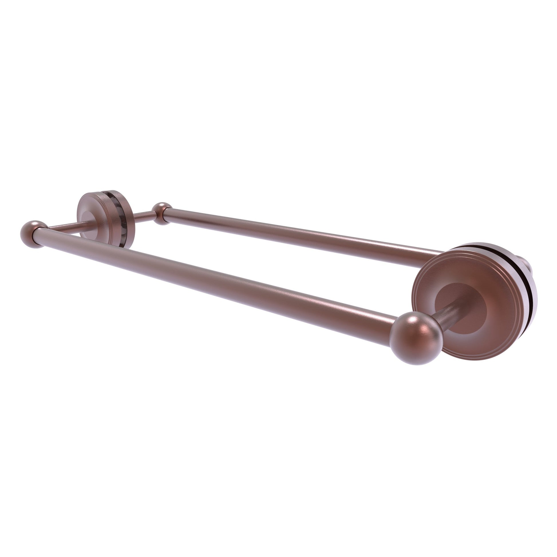 Allied Brass Prestige Regal 21" x 7.8" Antique Copper Solid Brass 18-inch Back-to-Back Shower Door Towel Bar