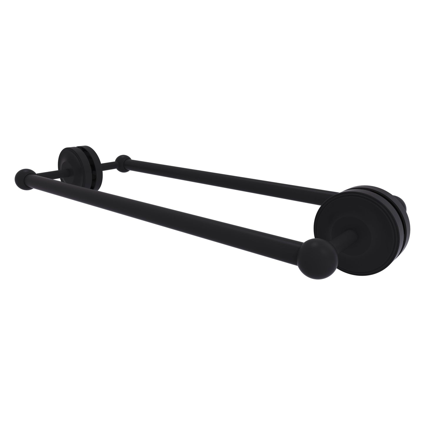 Allied Brass Prestige Regal 21" x 7.8" Matte Black Solid Brass 18-inch Back-to-Back Shower Door Towel Bar