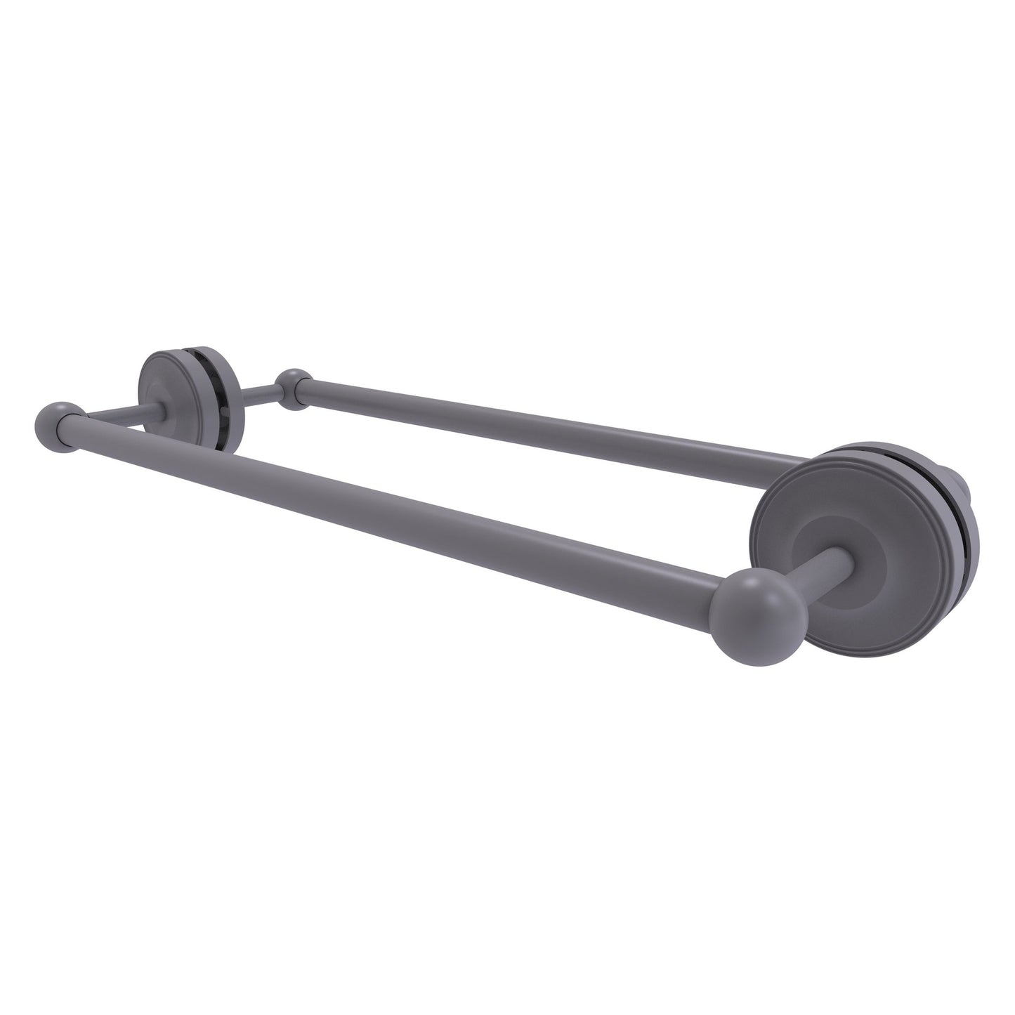 Allied Brass Prestige Regal 21" x 7.8" Matte Gray Solid Brass 18-inch Back-to-Back Shower Door Towel Bar