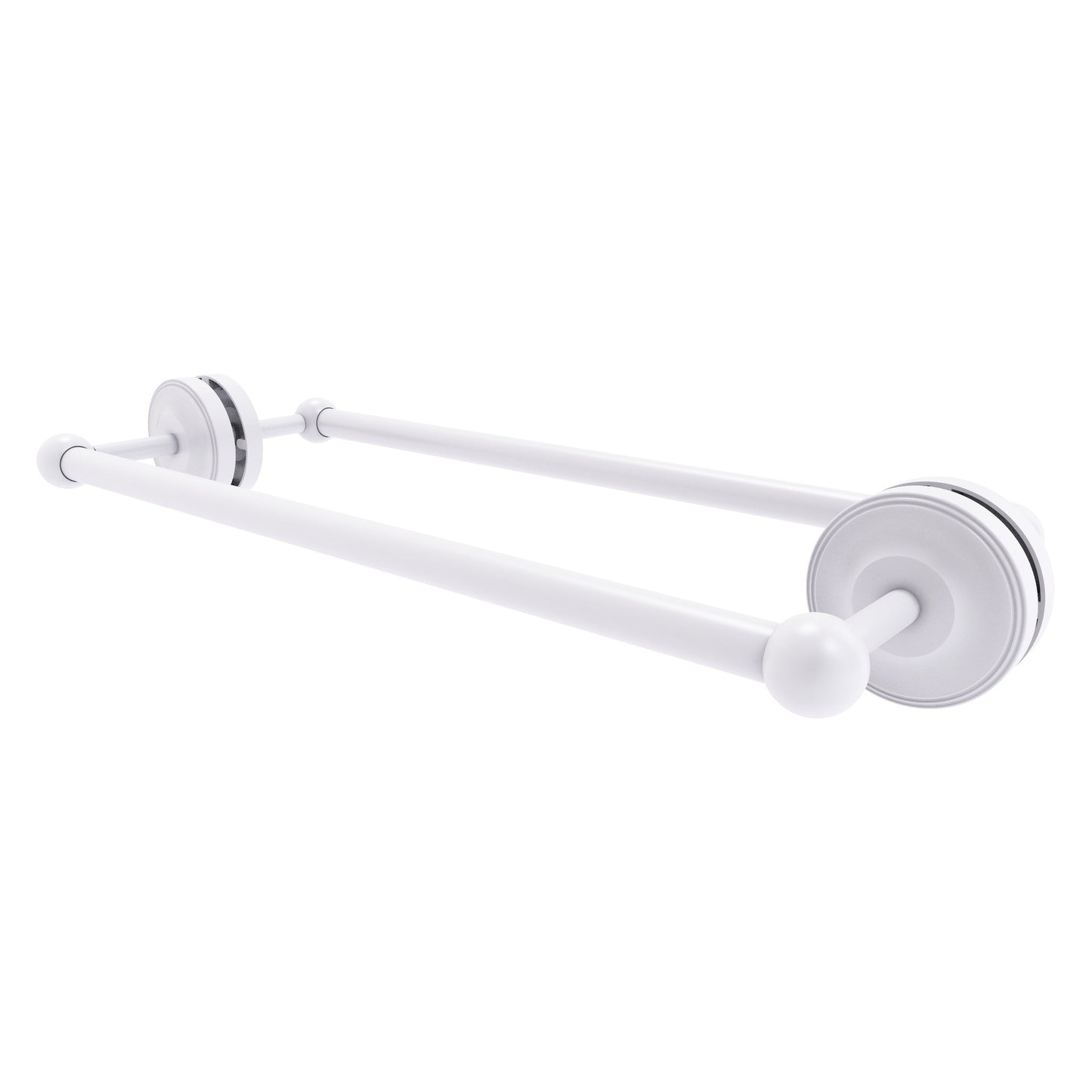 Allied Brass Prestige Regal 21" x 7.8" Matte White Solid Brass 18-inch Back-to-Back Shower Door Towel Bar