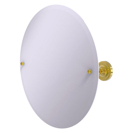 Allied Brass Prestige Regal 22" x 22" Polished Brass Solid Brass Frameless Round Tilt Mirror With Beveled Edge