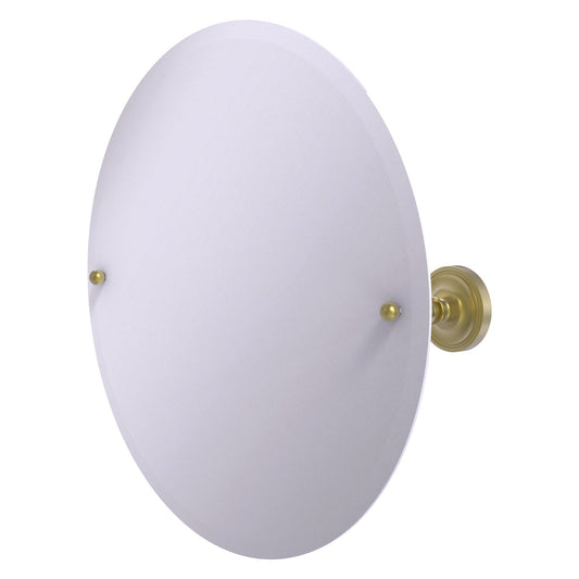 Allied Brass Prestige Regal 22" x 22" Satin Brass Solid Brass Frameless Round Tilt Mirror With Beveled Edge