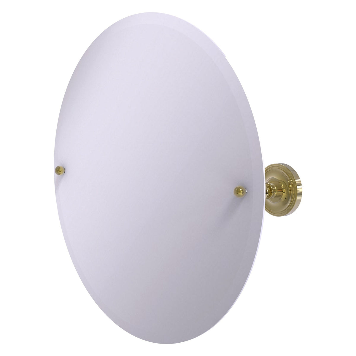 Allied Brass Prestige Regal 22" x 22" Unlacquered Brass Solid Brass Frameless Round Tilt Mirror With Beveled Edge