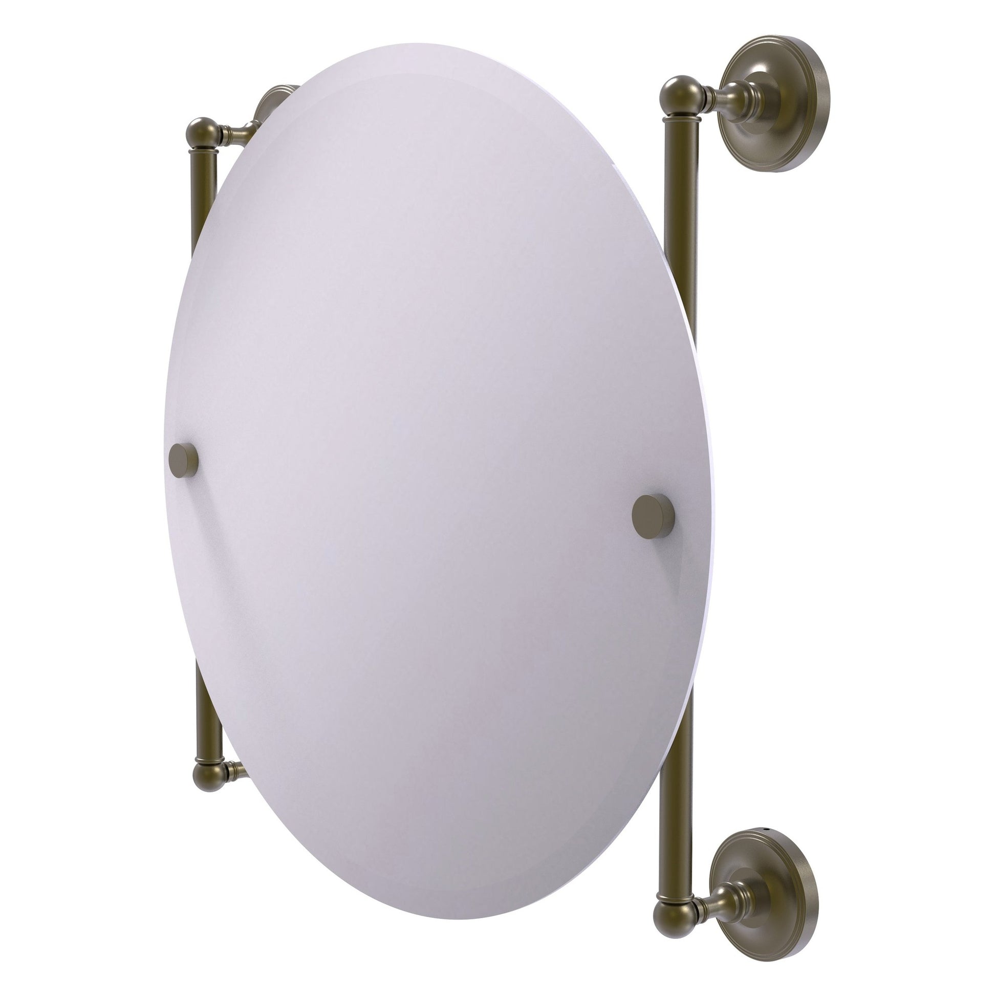 Allied Brass Prestige Regal 22" x 3.8" Antique Brass Solid Brass Round Frameless Rail-Mounted Mirror