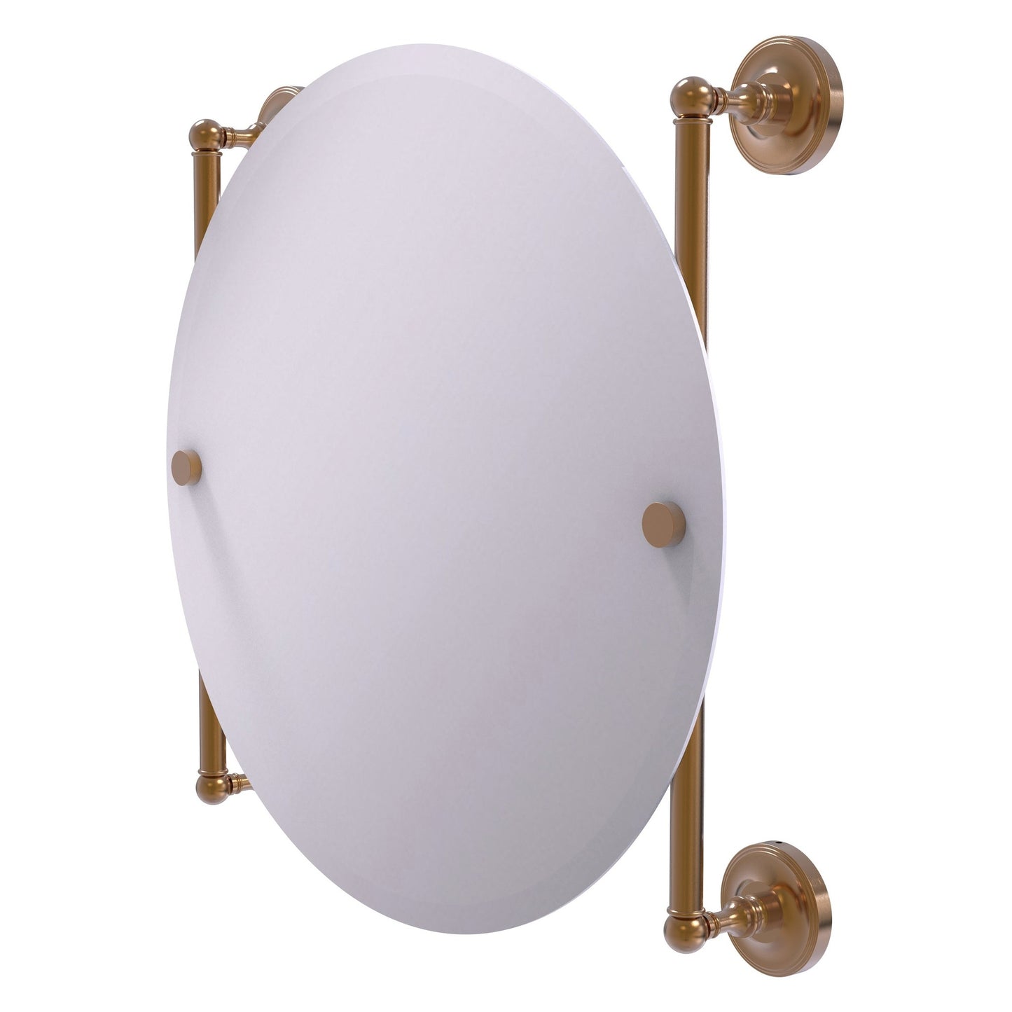 Allied Brass Prestige Regal 22" x 3.8" Brushed Bronze Solid Brass Round Frameless Rail-Mounted Mirror