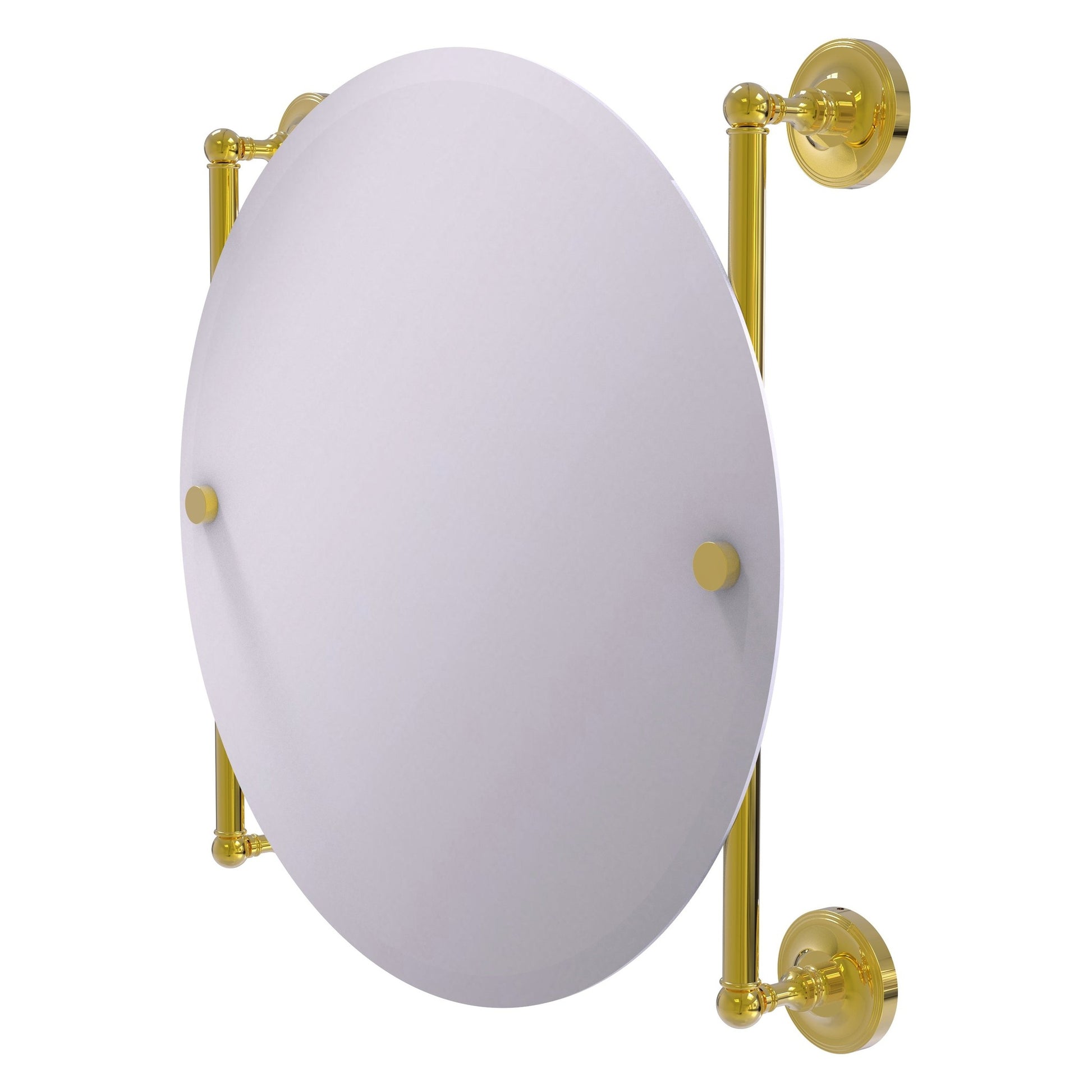 Allied Brass Prestige Regal 22" x 3.8" Polished Brass Solid Brass Round Frameless Rail-Mounted Mirror