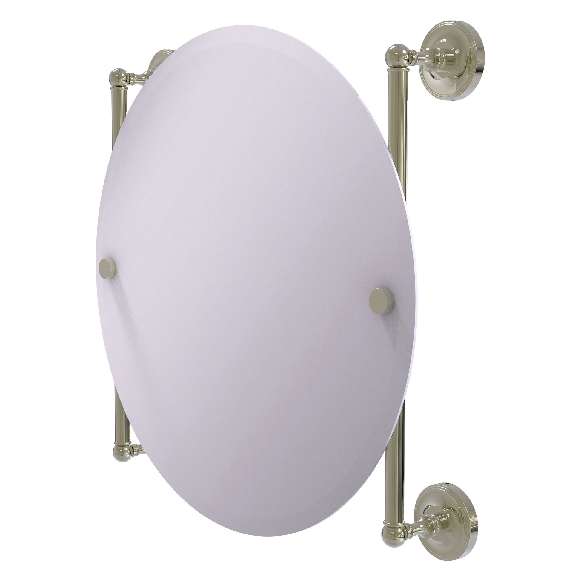 Allied Brass Prestige Regal 22" x 3.8" Polished Nickel Solid Brass Round Frameless Rail-Mounted Mirror