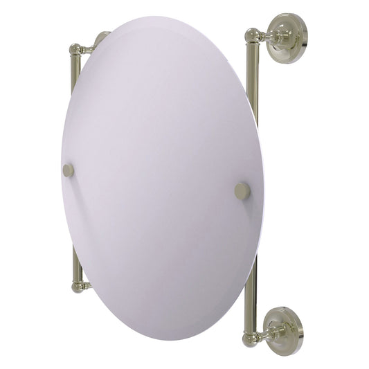 Allied Brass Prestige Regal 22" x 3.8" Polished Nickel Solid Brass Round Frameless Rail-Mounted Mirror