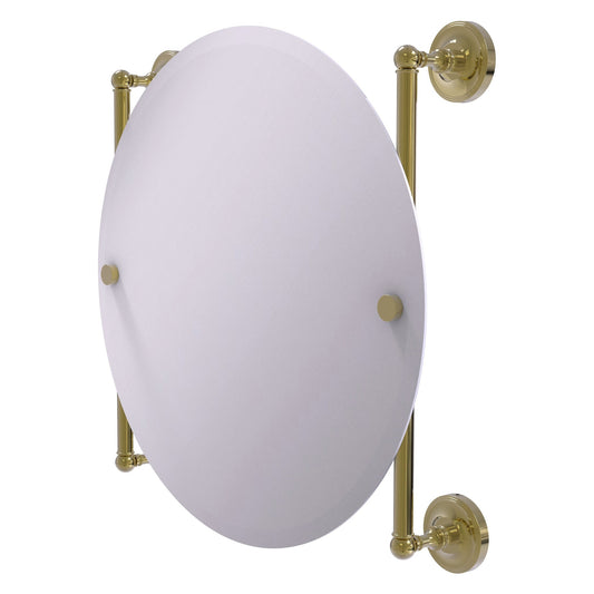 Allied Brass Prestige Regal 22" x 3.8" Unlacquered Brass Solid Brass Round Frameless Rail-Mounted Mirror