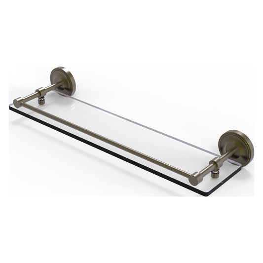 Allied Brass Prestige Regal 22" x 5" Antique Brass Solid Brass 22-Inch Tempered Glass Shelf With Gallery Rail