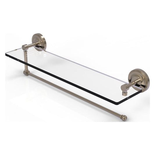 Allied Brass Prestige Regal 22" x 5" Antique Pewter Solid Brass Paper Towel Holder With 22-Inch Glass Shelf