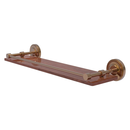 Allied Brass Prestige Regal 22" x 5" Brushed Bronze Solid Brass 22-Inch Solid IPE Ironwood Shelf With Gallery Rail