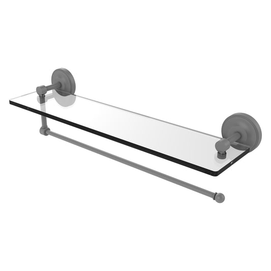 Allied Brass Prestige Regal 22" x 5" Matte Gray Solid Brass Paper Towel Holder With 22-Inch Glass Shelf