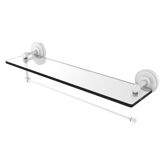 Allied Brass Prestige Regal 22" x 5" Matte White Solid Brass Paper Towel Holder With 22-Inch Glass Shelf