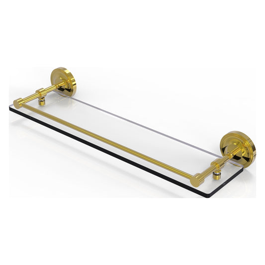 Allied Brass Prestige Regal 22" x 5" Polished Brass Solid Brass 22-Inch Tempered Glass Shelf With Gallery Rail