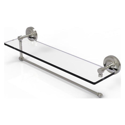 Allied Brass Prestige Regal 22" x 5" Satin Nickel Solid Brass Paper Towel Holder With 22-Inch Glass Shelf