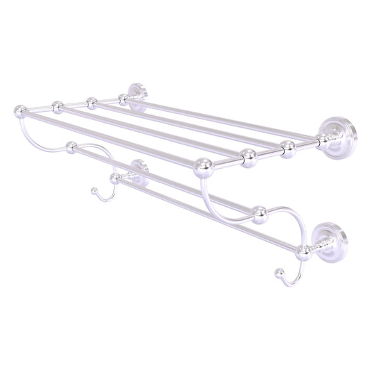 Allied Brass Prestige Regal 24" x 14" Satin Chrome Solid Brass 24-Inch Train Rack Towel Shelf