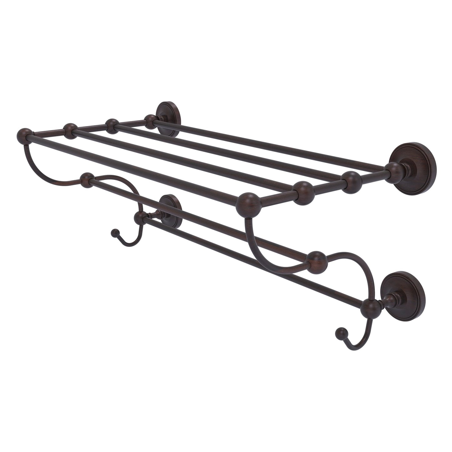 Allied Brass Prestige Regal 24" x 14" Venetian Bronze Solid Brass 24-Inch Train Rack Towel Shelf