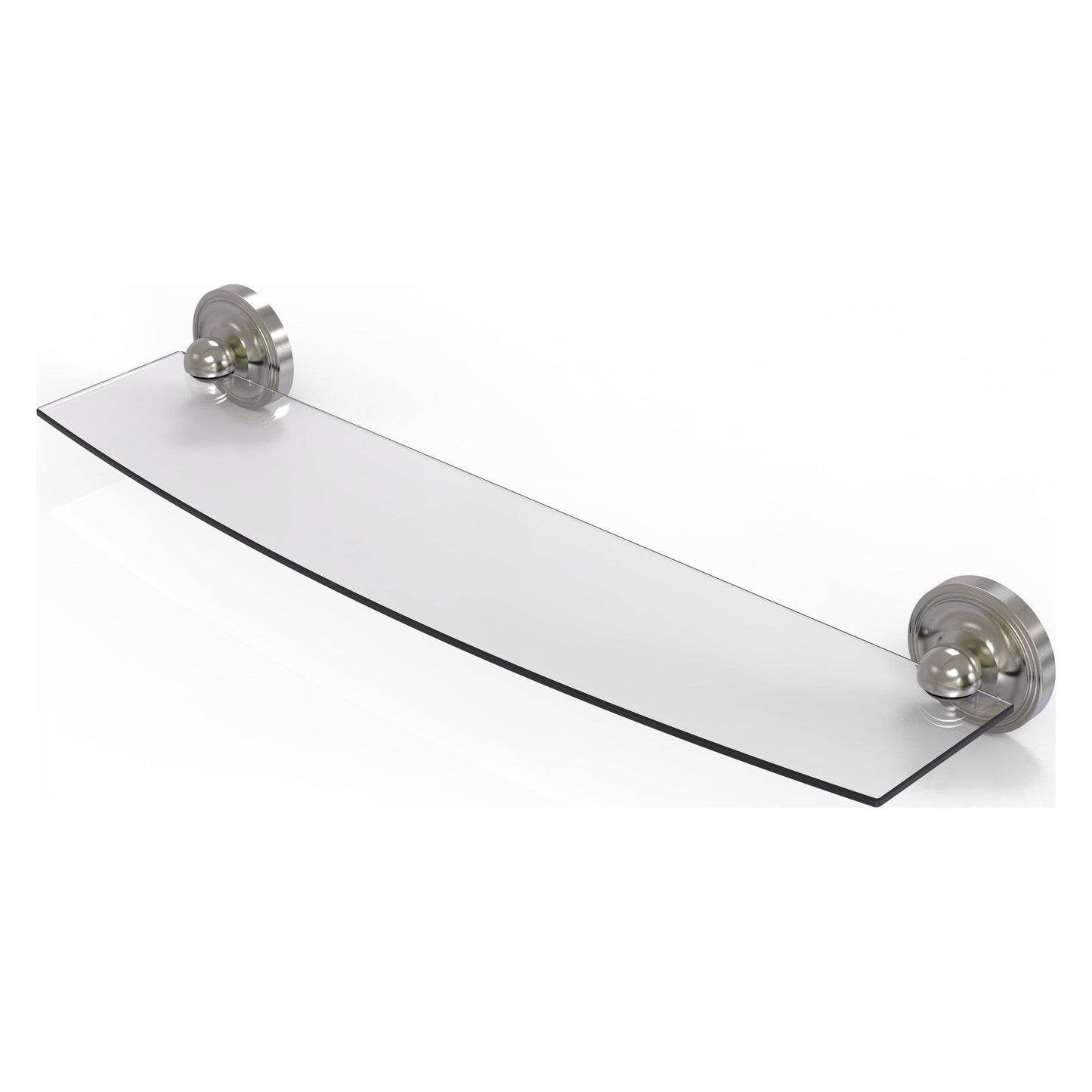 Allied Brass Prestige Regal 24" x 5" Satin Nickel Solid Brass 24-Inch Glass Shelf