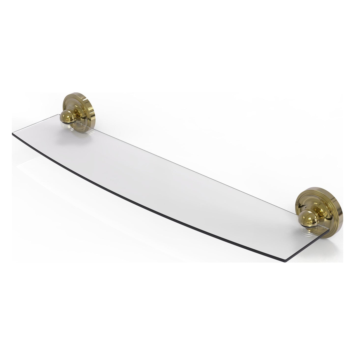 Allied Brass Prestige Regal 24" x 5" Unlacquered Brass Solid Brass 24-Inch Glass Shelf