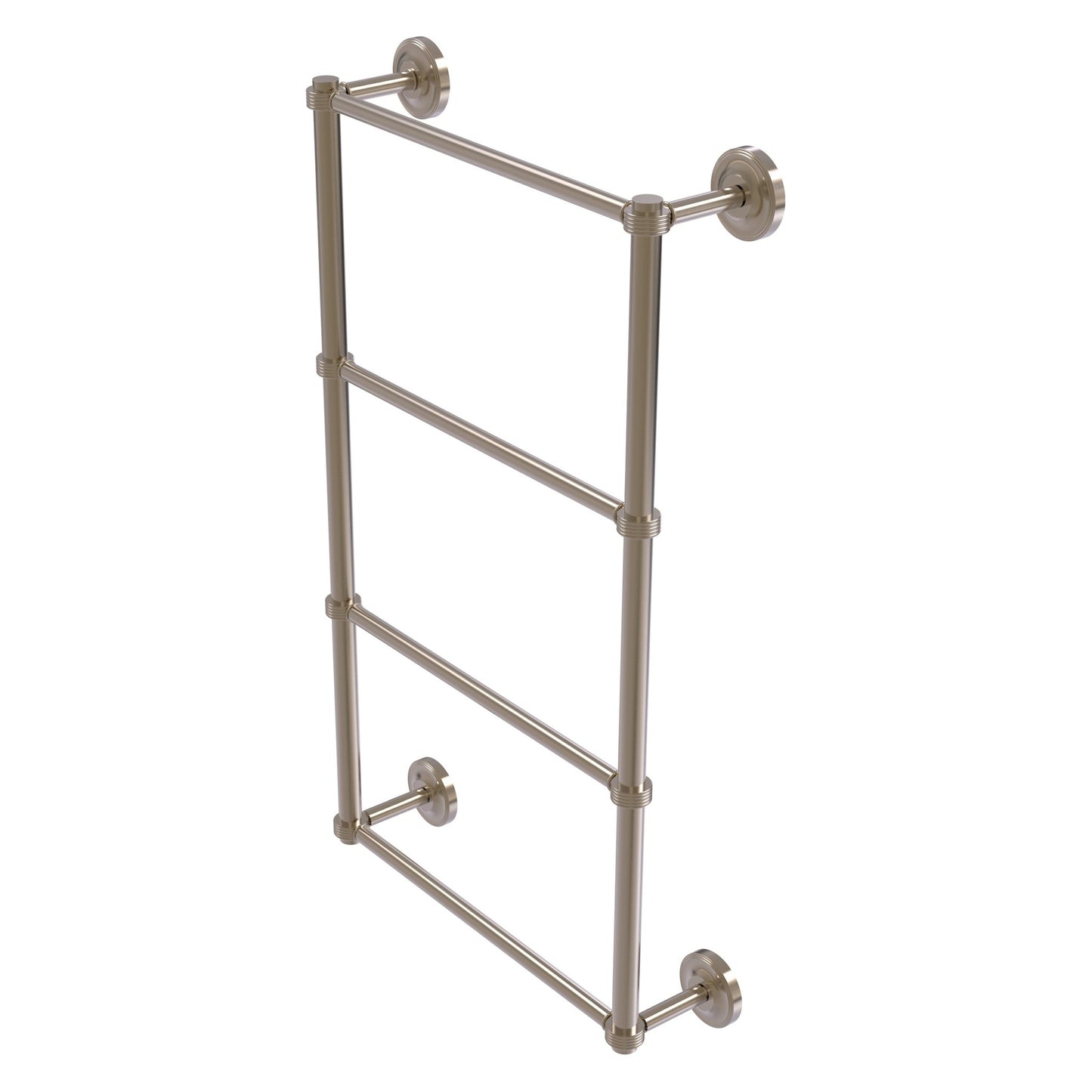 Allied Brass Prestige Regal 24" x 5.4" Antique Pewter Solid Brass 4-Tier 24 Inch Ladder Towel Bar With Grooved Detail