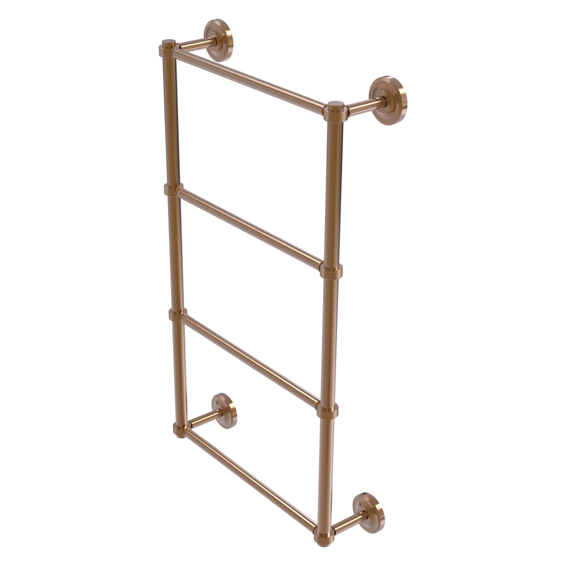 Allied Brass Prestige Regal 24" x 5.4" Brushed Bronze Solid Brass 4-Tier 24 Inch Ladder Towel Bar With Grooved Detail