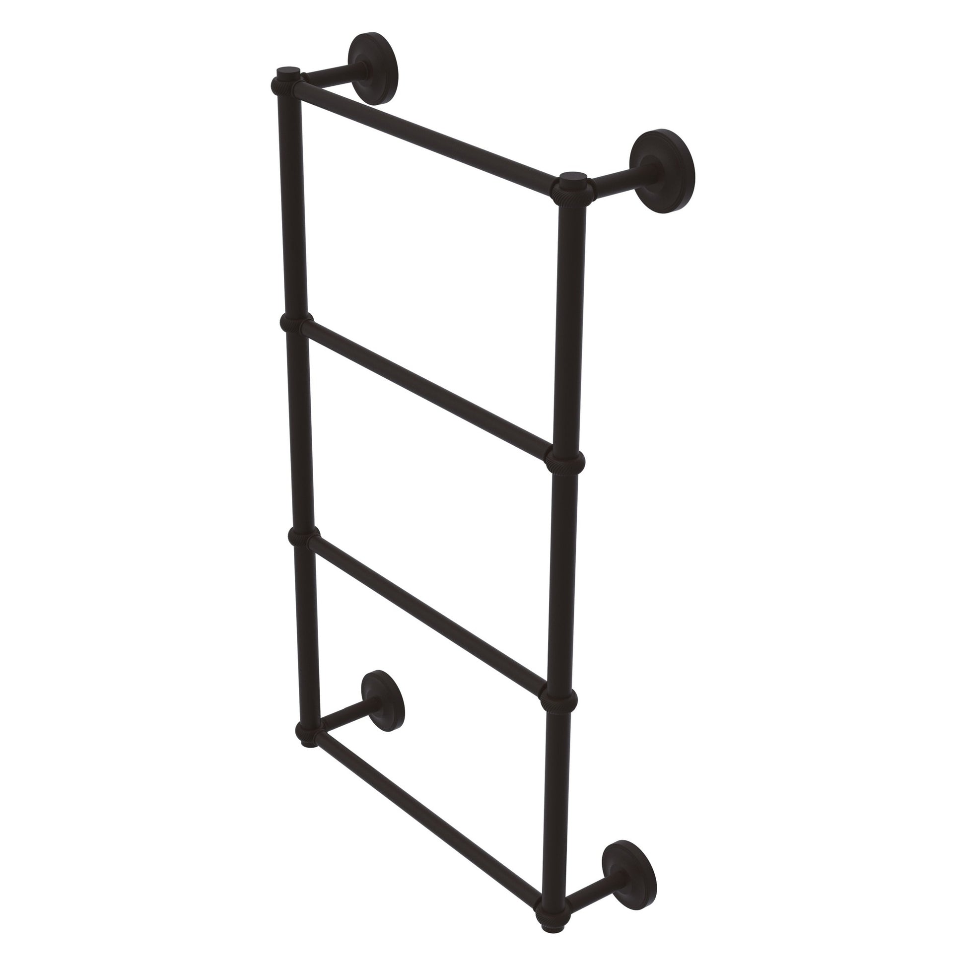 Allied Brass Prestige Regal 24" x 5.4" Oil Rubbed Bronze Solid Brass 4-Tier 24 Inch Ladder Towel Bar With Twisted Detail