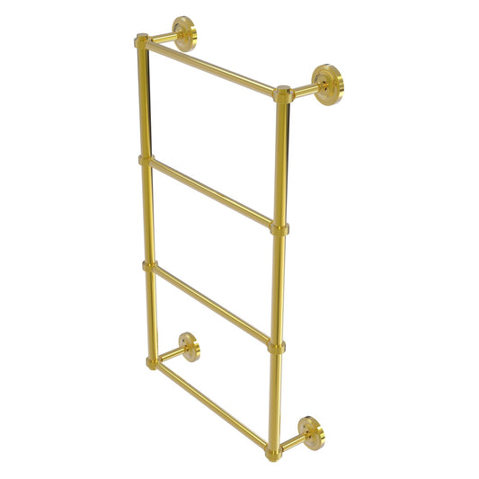 Allied Brass Prestige Regal 24" x 5.4" Polished Brass Solid Brass 4-Tier 24 Inch Ladder Towel Bar With Grooved Detail