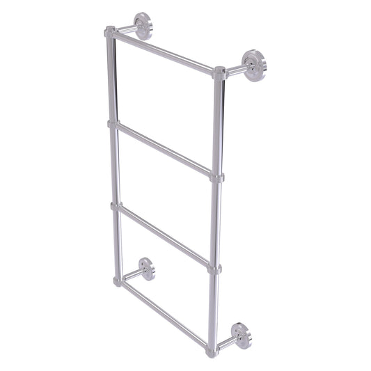 Allied Brass Prestige Regal 24" x 5.4" Polished Chrome Solid Brass 4-Tier 24 Inch Ladder Towel Bar With Grooved Detail