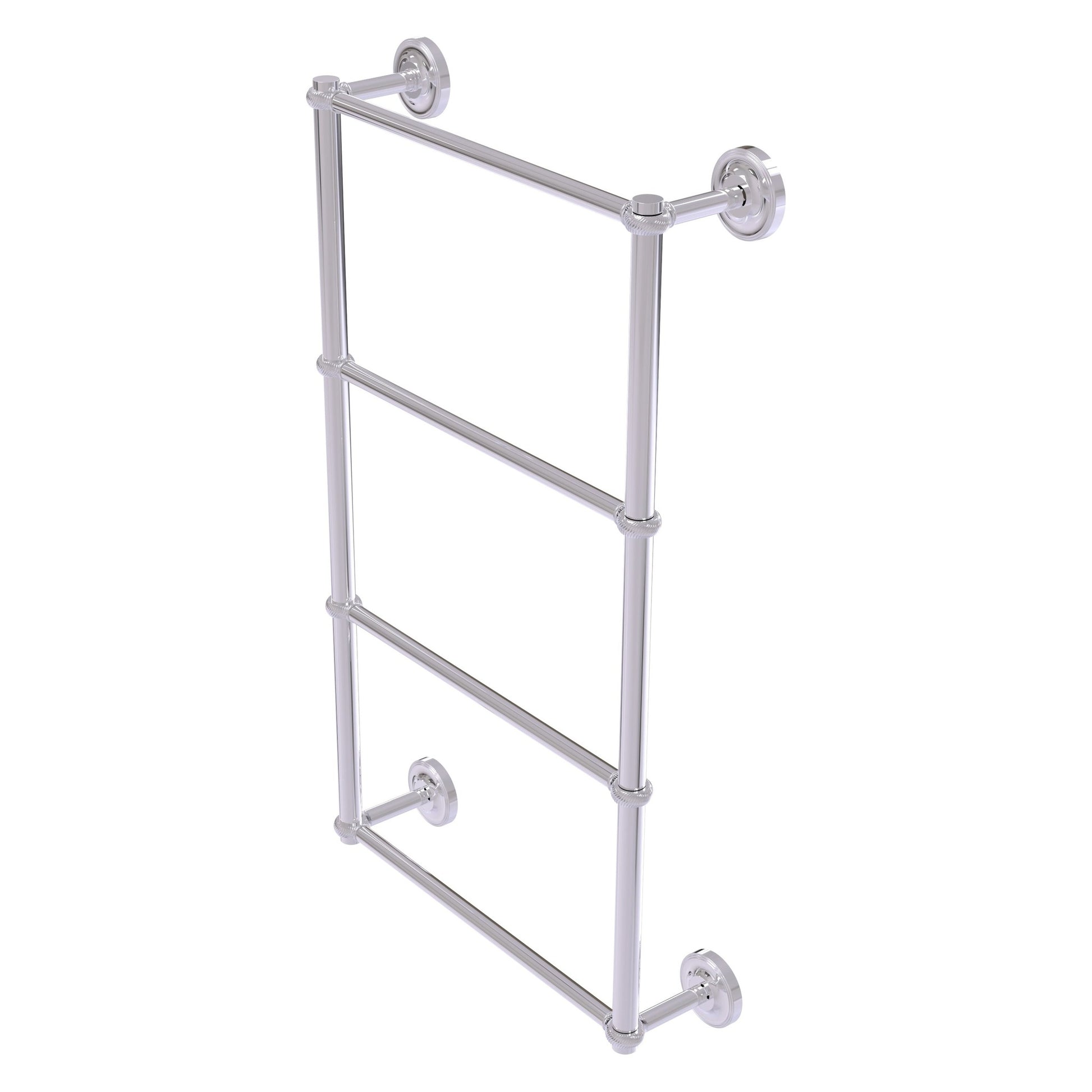 Allied Brass Prestige Regal 24" x 5.4" Polished Chrome Solid Brass 4-Tier 24 Inch Ladder Towel Bar With Twisted Detail