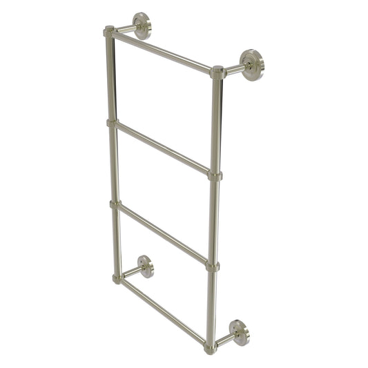 Allied Brass Prestige Regal 24" x 5.4" Polished Nickel Solid Brass 4-Tier 24 Inch Ladder Towel Bar With Grooved Detail