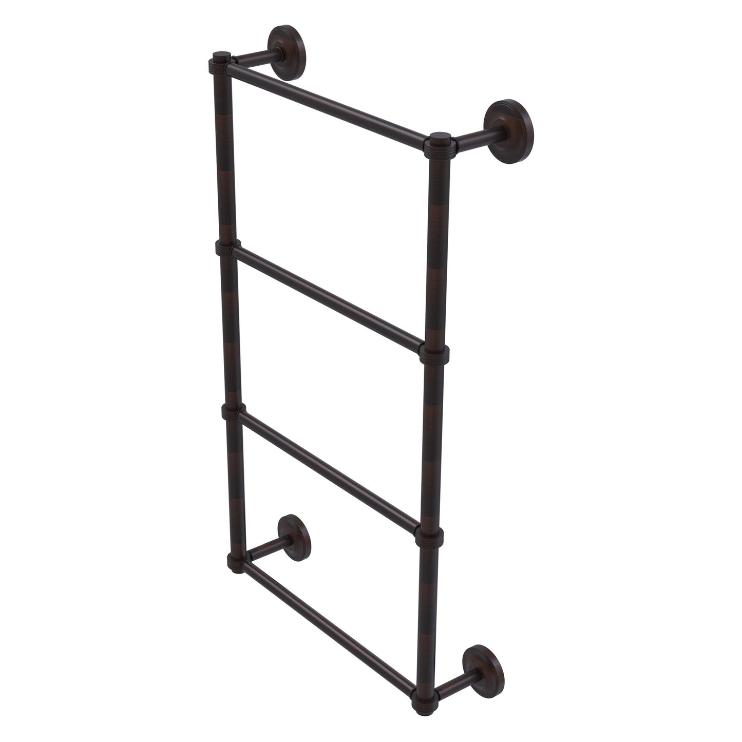 Allied Brass Prestige Regal 24" x 5.4" Venetian Bronze Solid Brass 4-Tier 24 Inch Ladder Towel Bar With Grooved Detail