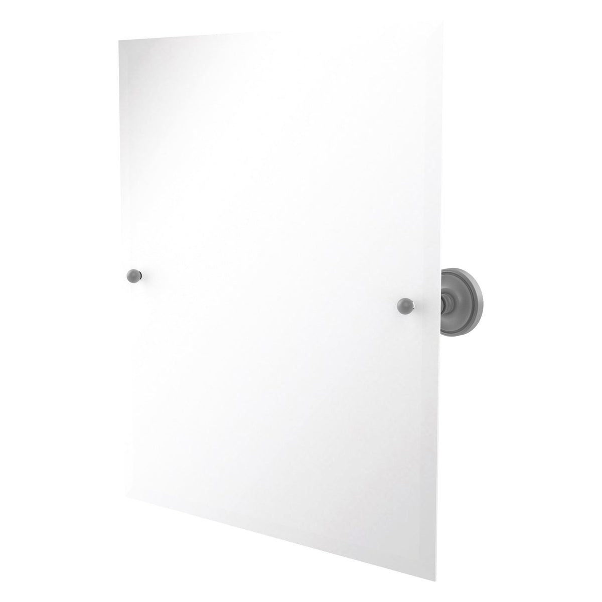 Allied Brass Prestige Regal 26" x 21" Matte Gray Solid Brass Frameless Rectangular Tilt Mirror With Beveled Edge